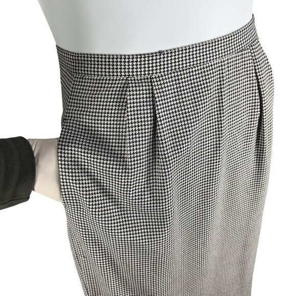 Kasper ASL Womens 8 Black White Houndstooth Blazer Skirt Set Power Suit Timeless - Picture 8 of 16